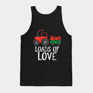 Loads Of Love Tractor Cute Valentines Day Truck Toddler Boys Tank Top